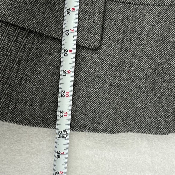 Banana Republic Gray Wool Blend Herringbone Long Sleeve Blazer Jacket Women's 6 - Picture 9 of 12